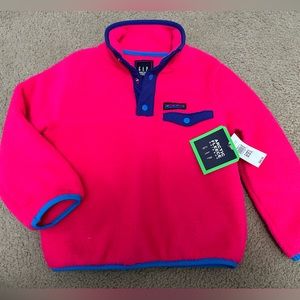 New Baby Gap 4T Quarter Zip Pink Fleece Pullover